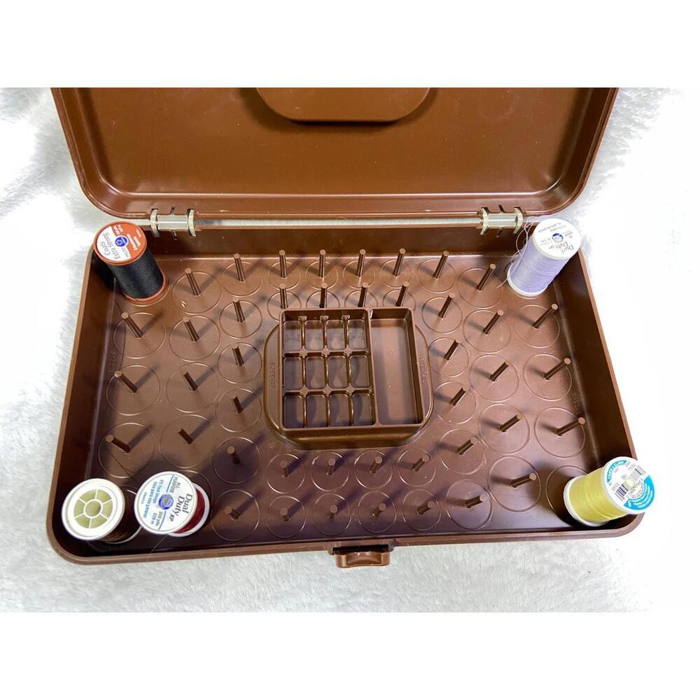 Vintage 1970s Wil-hold Wilson Brown Plastic Sewing Box Tray USA Wilson MFG